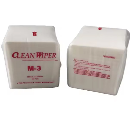 M-3 Industrial Cleanroom Non Woven Lint Free Wipes 35gsm 25X25CM Cleanroom Clean Wiper Paper Wipes