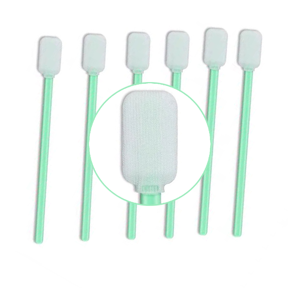 714 Lint Free Green Handle Car Cleaning Cleanroom Swab Flat Square Polyester Swab for hard disks, circuit boards, optical lenses, integrated circuits