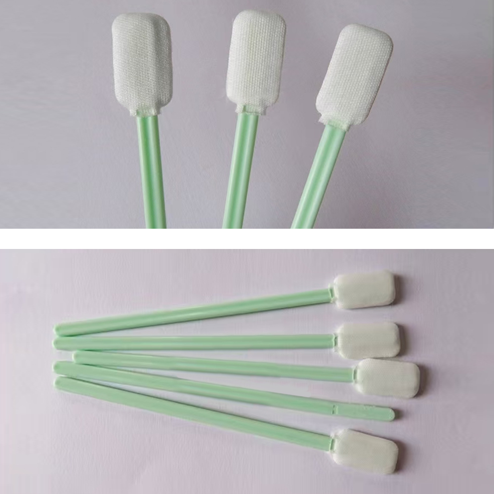 714 Lint Free Green Handle Car Cleaning Cleanroom Swab Flat Square Polyester Swab for hard disks, circuit boards, optical lenses, integrated circuits