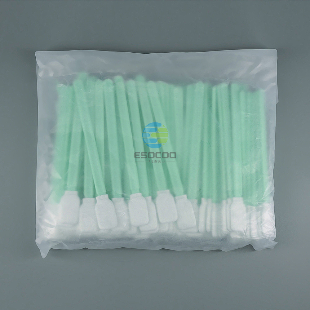 714 Lint Free Green Handle Car Cleaning Cleanroom Swab Flat Square Polyester Swab for hard disks, circuit boards, optical lenses, integrated circuits