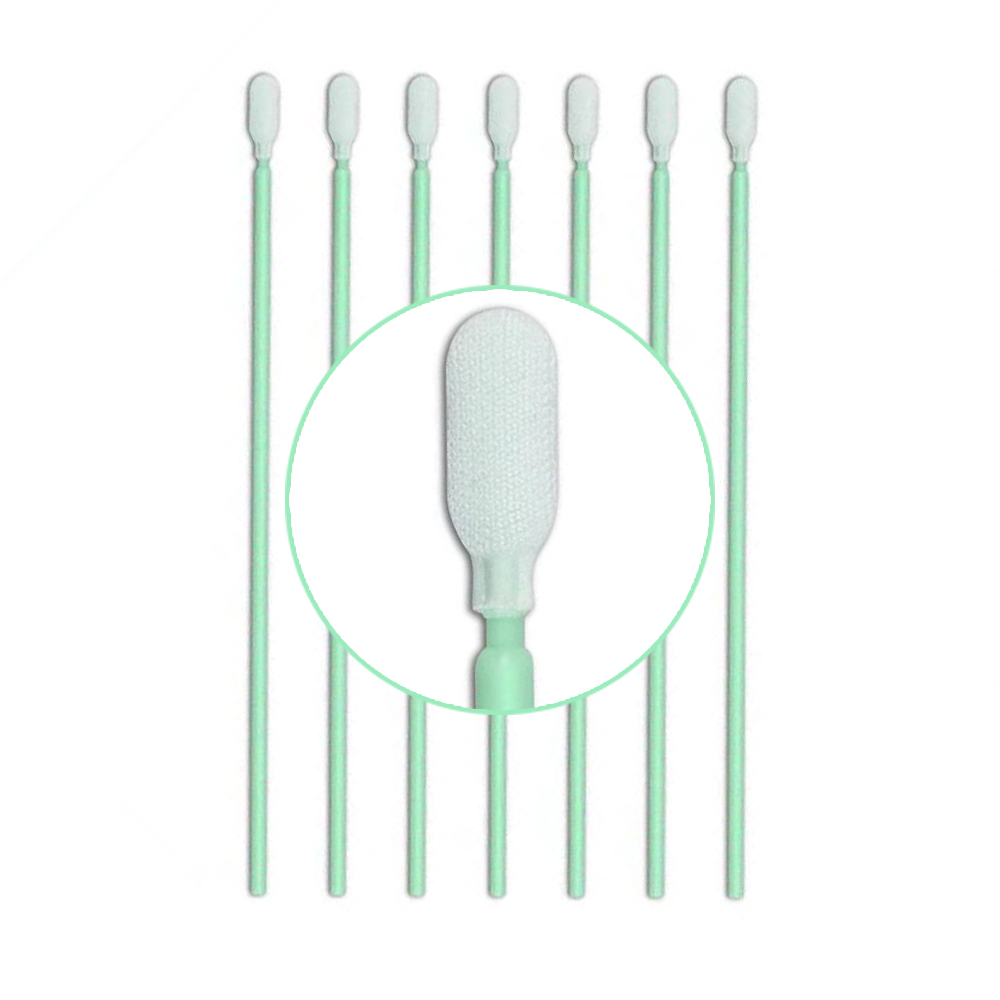 761 Lint Free Green Handle Car Cleaning Cleanroom Swab Flat Square Polyester Swab for hard disks, circuit boards, optical lenses, integrated circuits