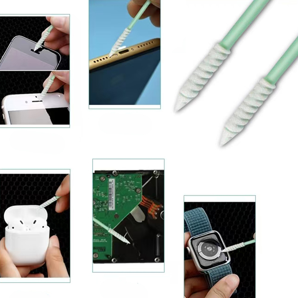 752 Foam Head Green Handle Car Cleaning Cleanroom Swab Round Foam Swab for hard disks, circuit boards, optical lenses, integrated circuits