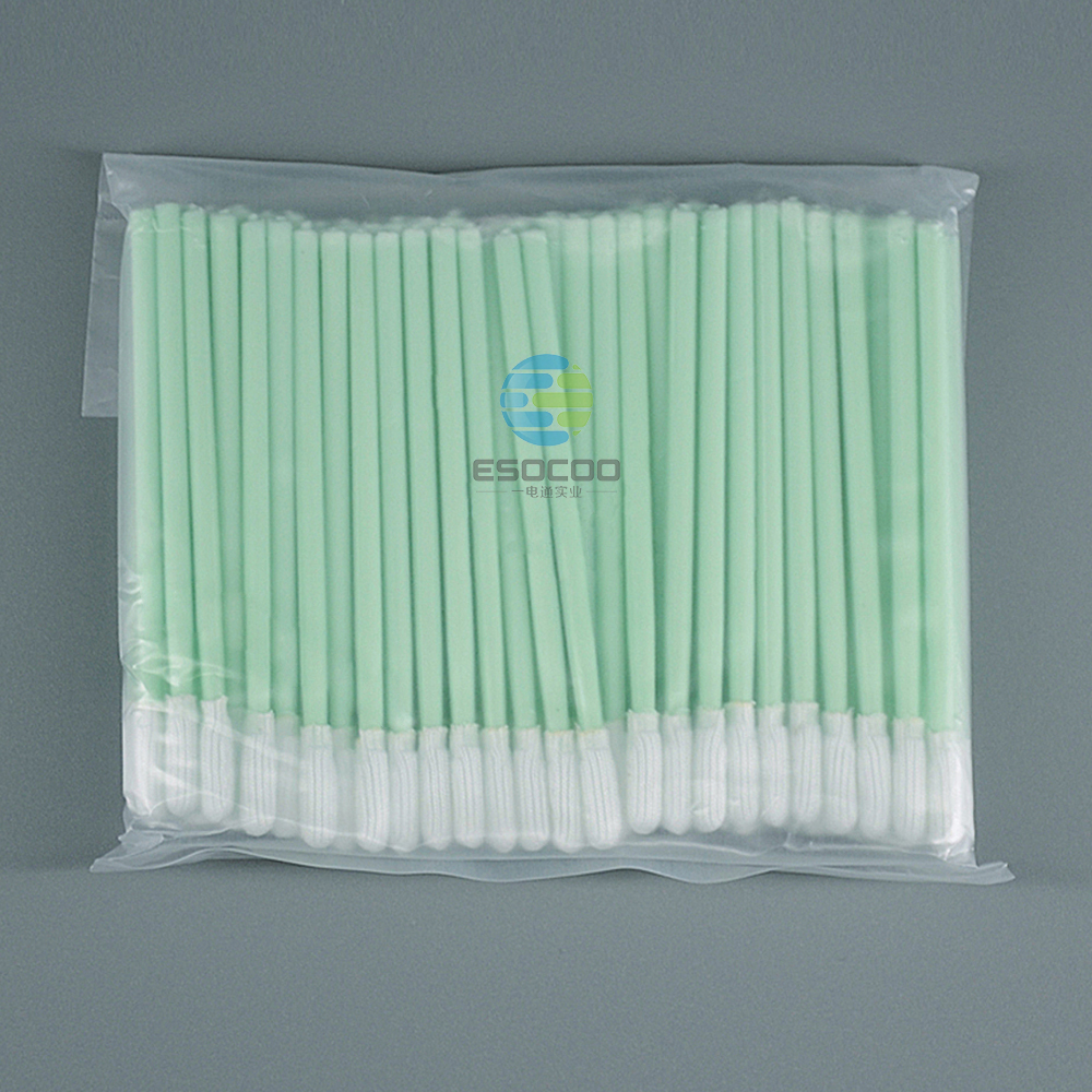 743 Lint Free Green Handle Car Cleaning Cleanroom Swab Flat Square Polyester Swab for hard disks, circuit boards, optical lenses, integrated circuits