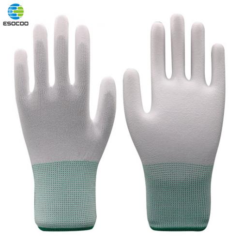 ESD 13G Carbon Fibre Polyester Liner with PU PALM Coating Gloves