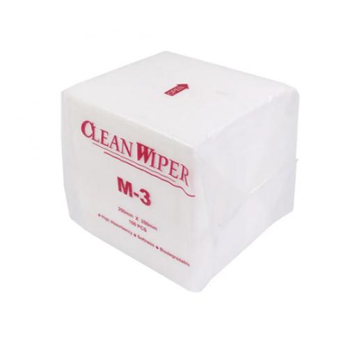 M-3 Industrial Cleanroom Non Woven Lint Free Wipes 35gsm 25X25CM Cleanroom Clean Wiper Paper Wipes